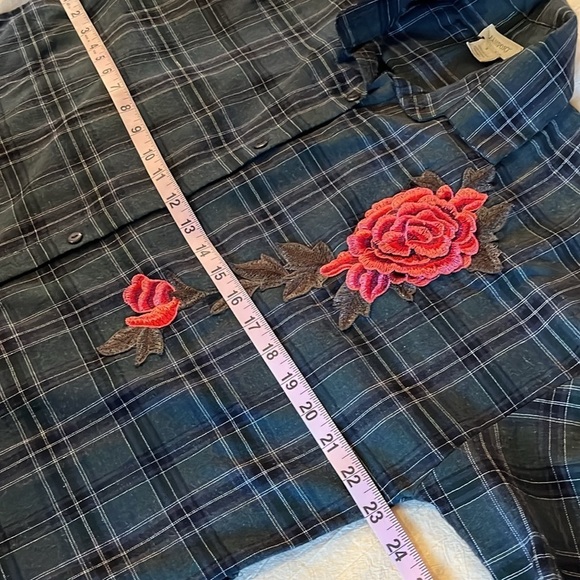 Passport Dark Green Windowpane Plaid Long Button-down Shirt Dress Size Med​​​​​ - Picture 6 of 11